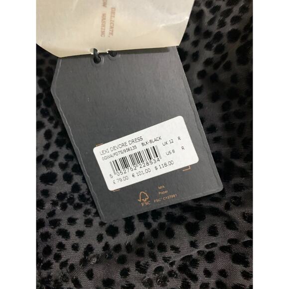 COPPER & BLACK by FAT FACE Burn Out Black LEXI DEVORE Party Dress Sz 8 NWT - Picture 8 of 14